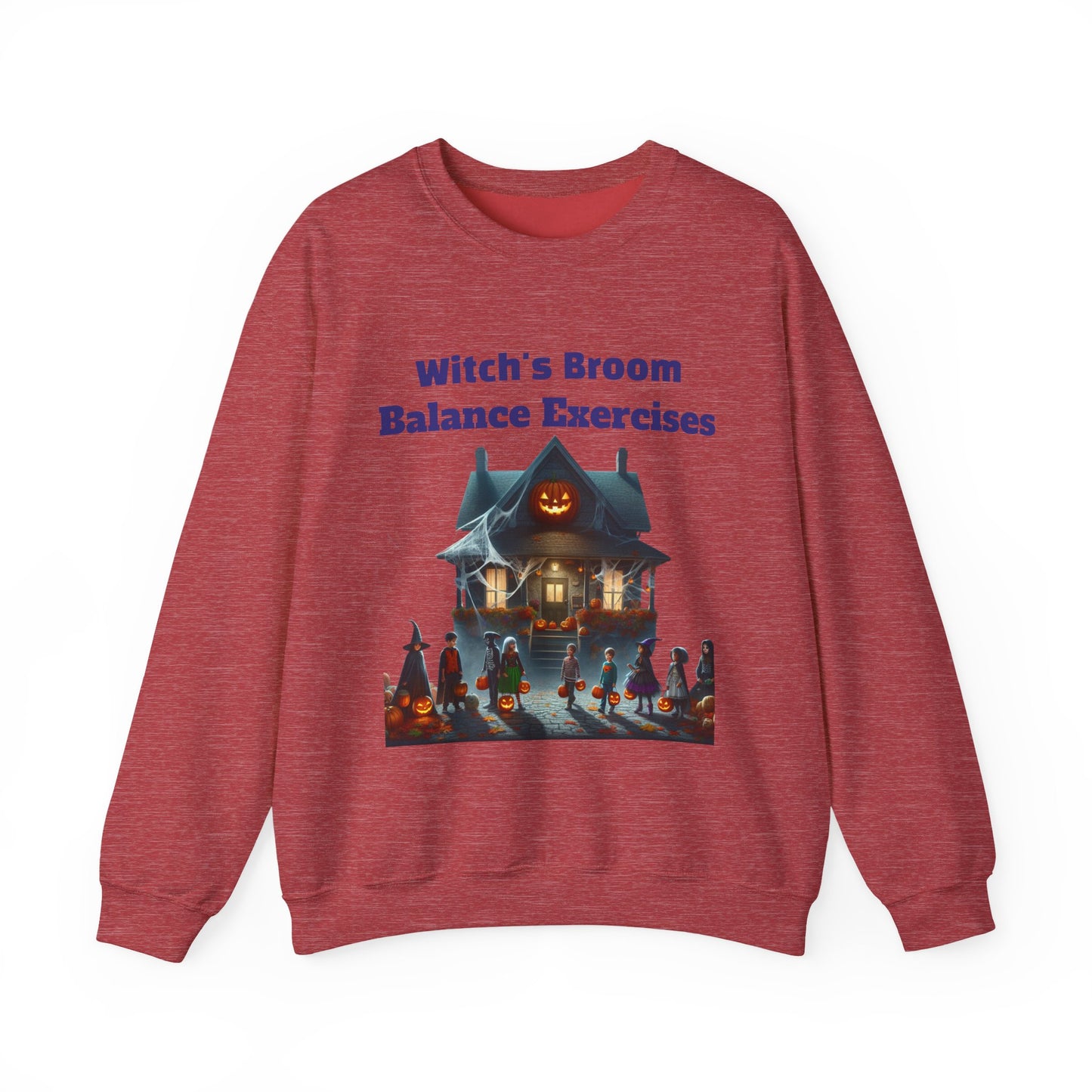 Copy of Halloween-Themed Crewneck Sweatshirt with Witch's Broom Balance Exercises