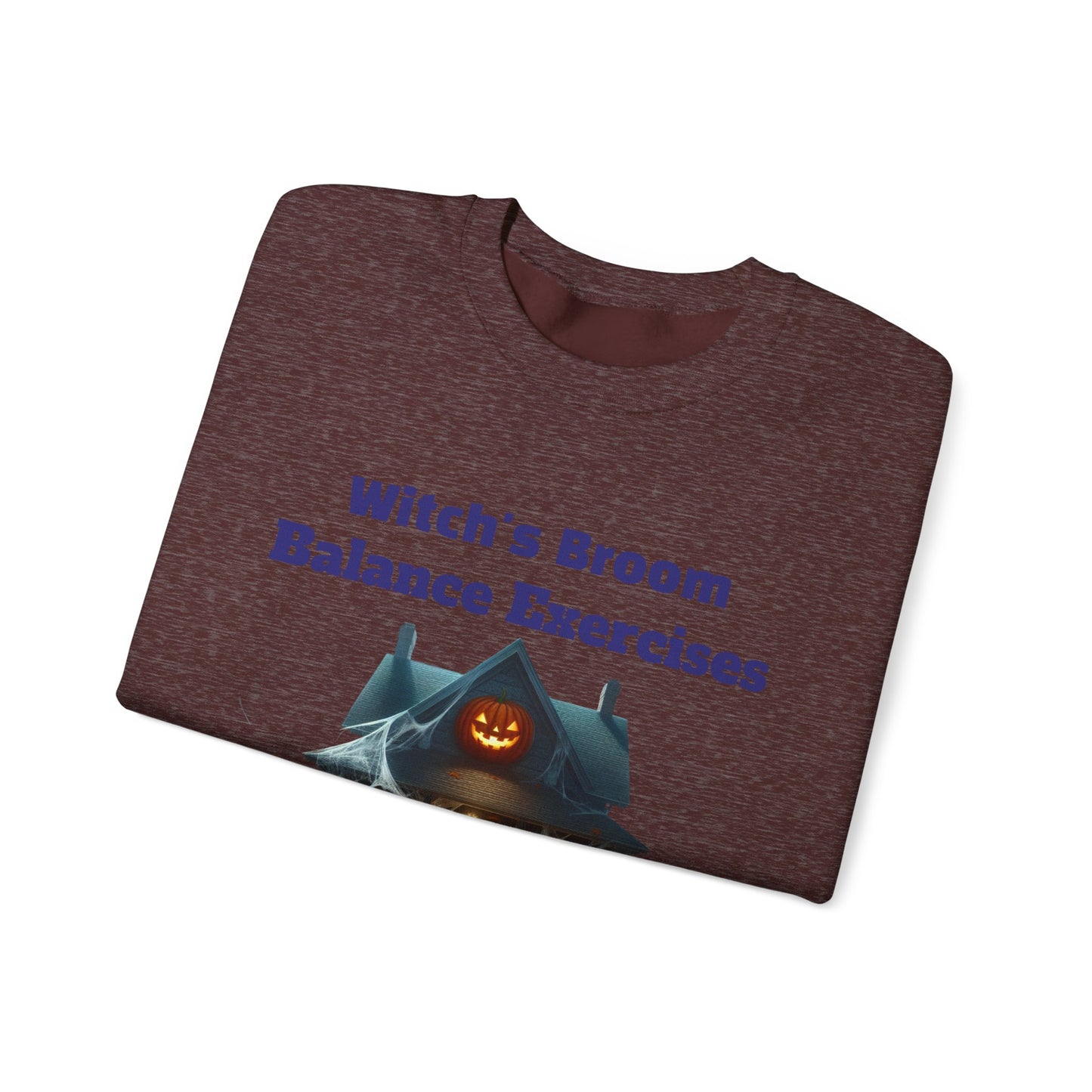 Copy of Halloween-Themed Crewneck Sweatshirt with Witch's Broom Balance Exercises