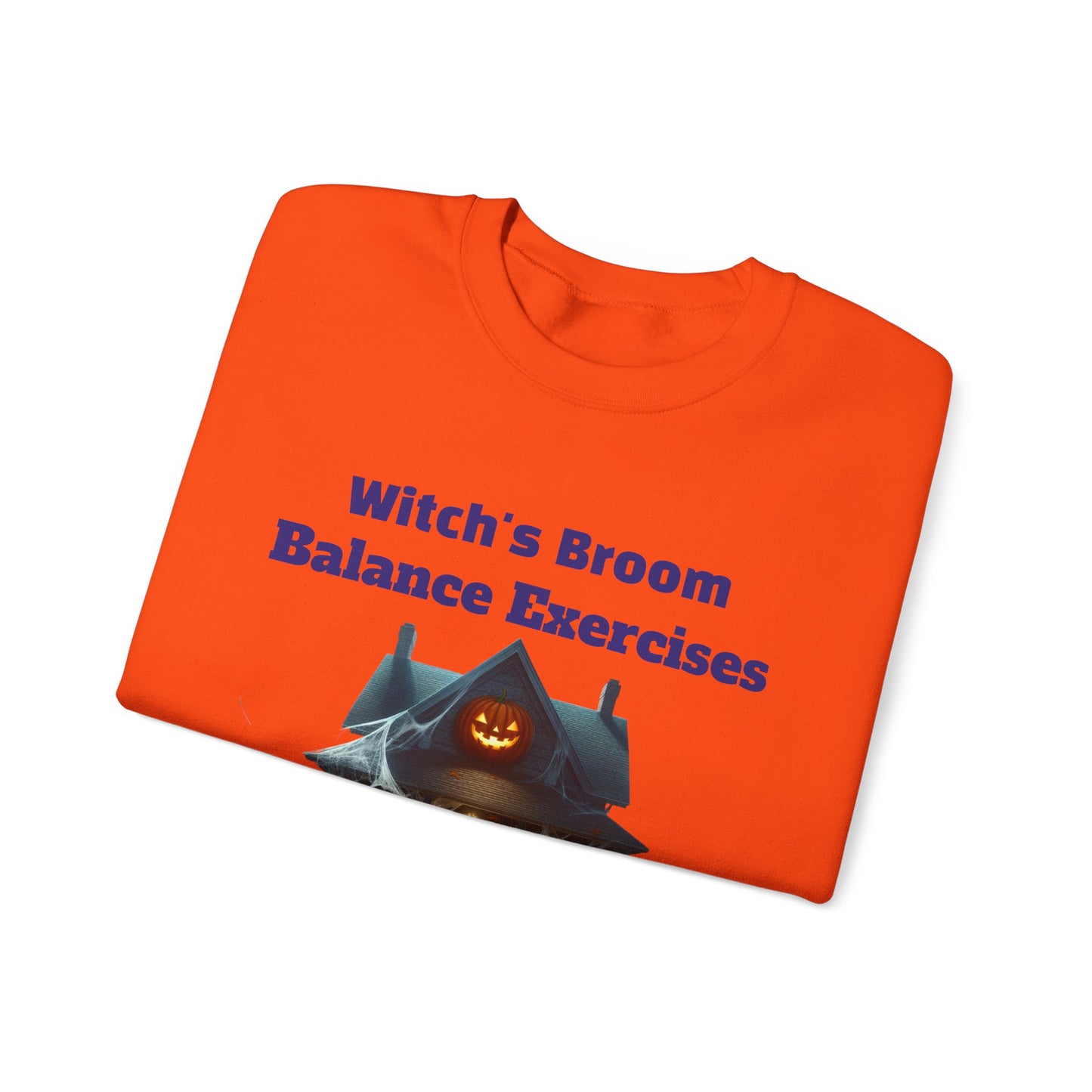 Copy of Halloween-Themed Crewneck Sweatshirt with Witch's Broom Balance Exercises