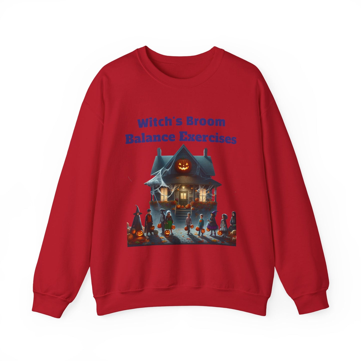Copy of Halloween-Themed Crewneck Sweatshirt with Witch's Broom Balance Exercises