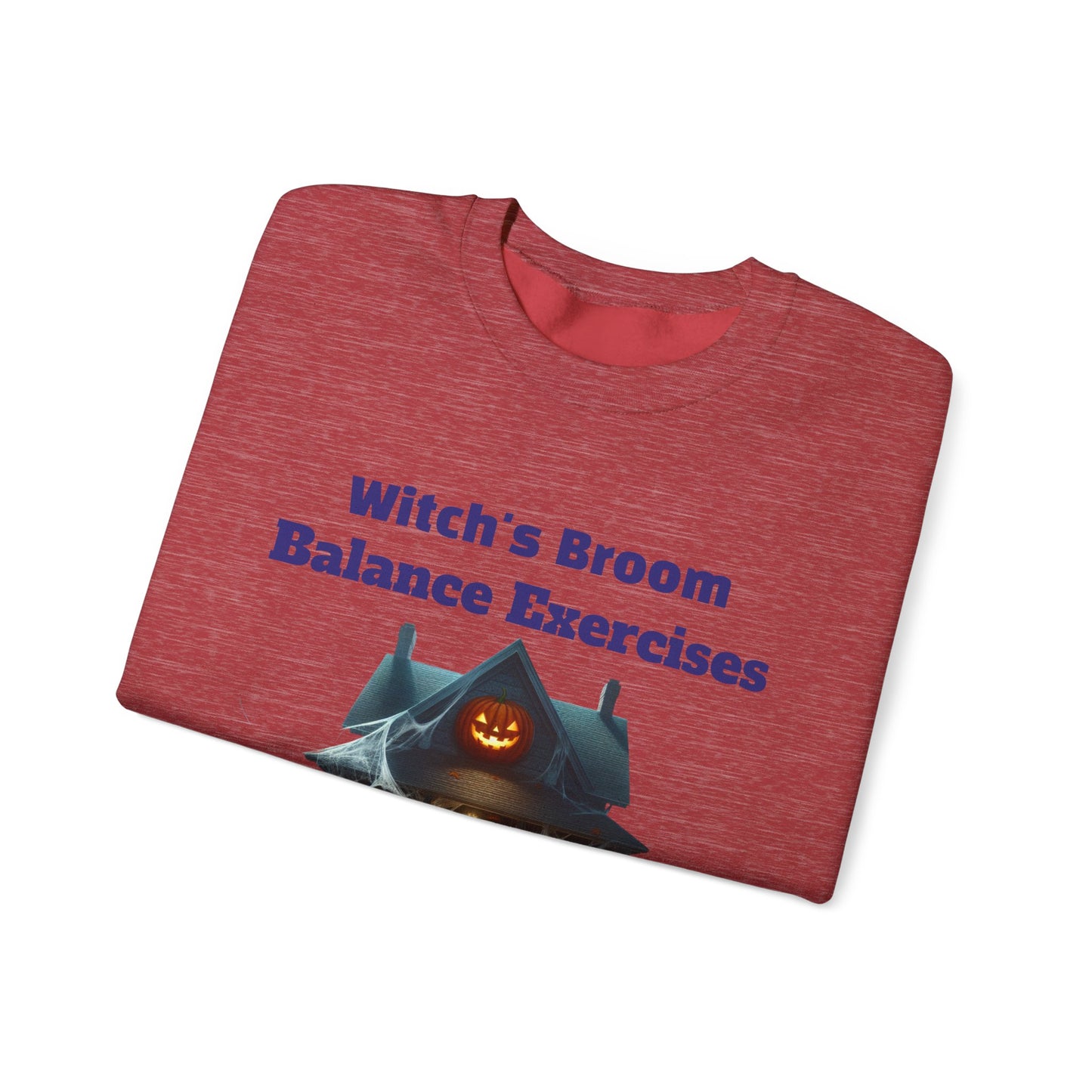 Copy of Halloween-Themed Crewneck Sweatshirt with Witch's Broom Balance Exercises