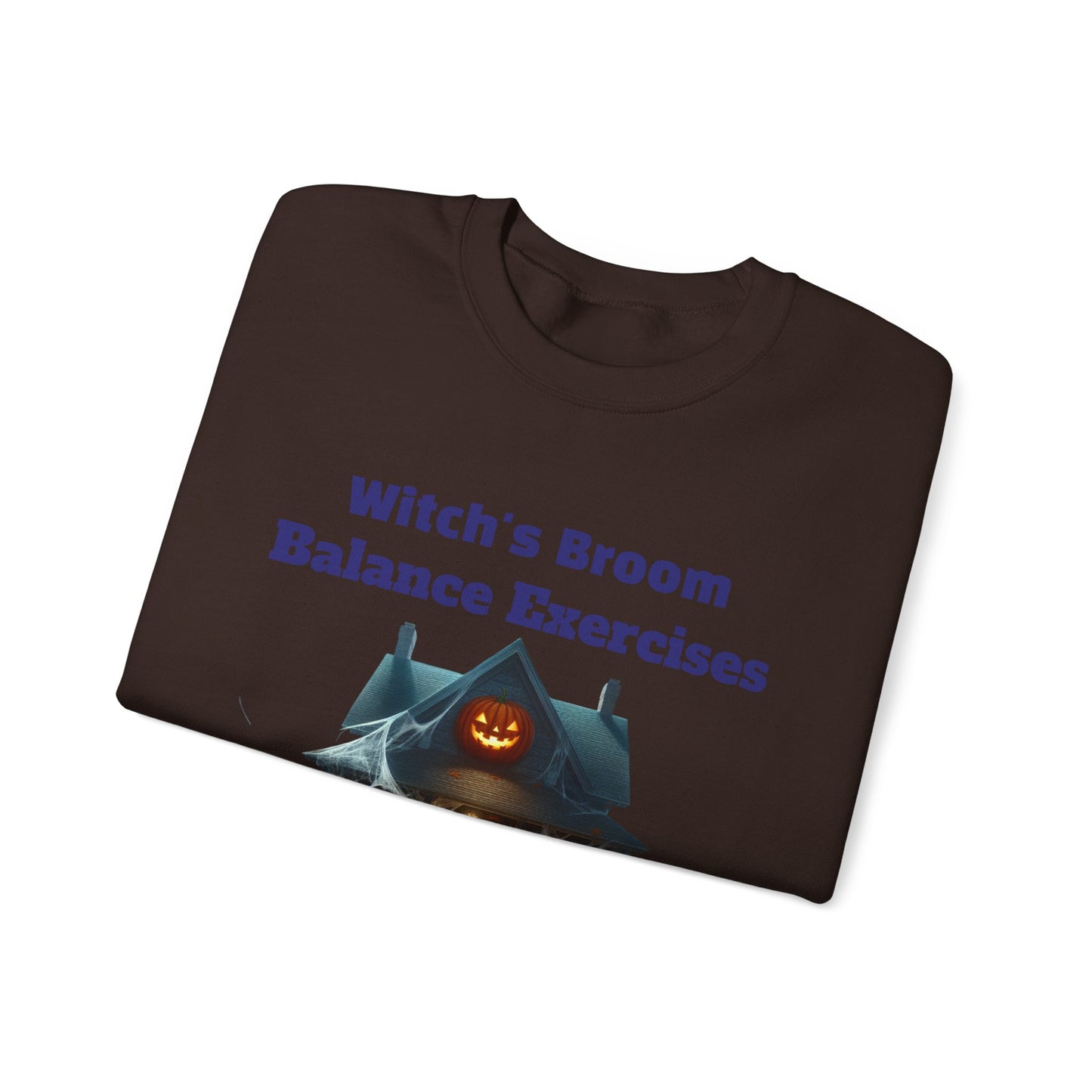 Copy of Halloween-Themed Crewneck Sweatshirt with Witch's Broom Balance Exercises
