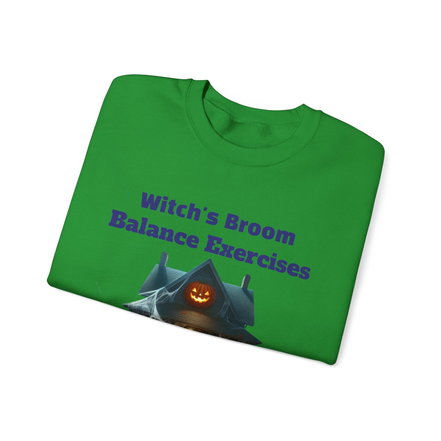 Copy of Halloween-Themed Crewneck Sweatshirt with Witch's Broom Balance Exercises