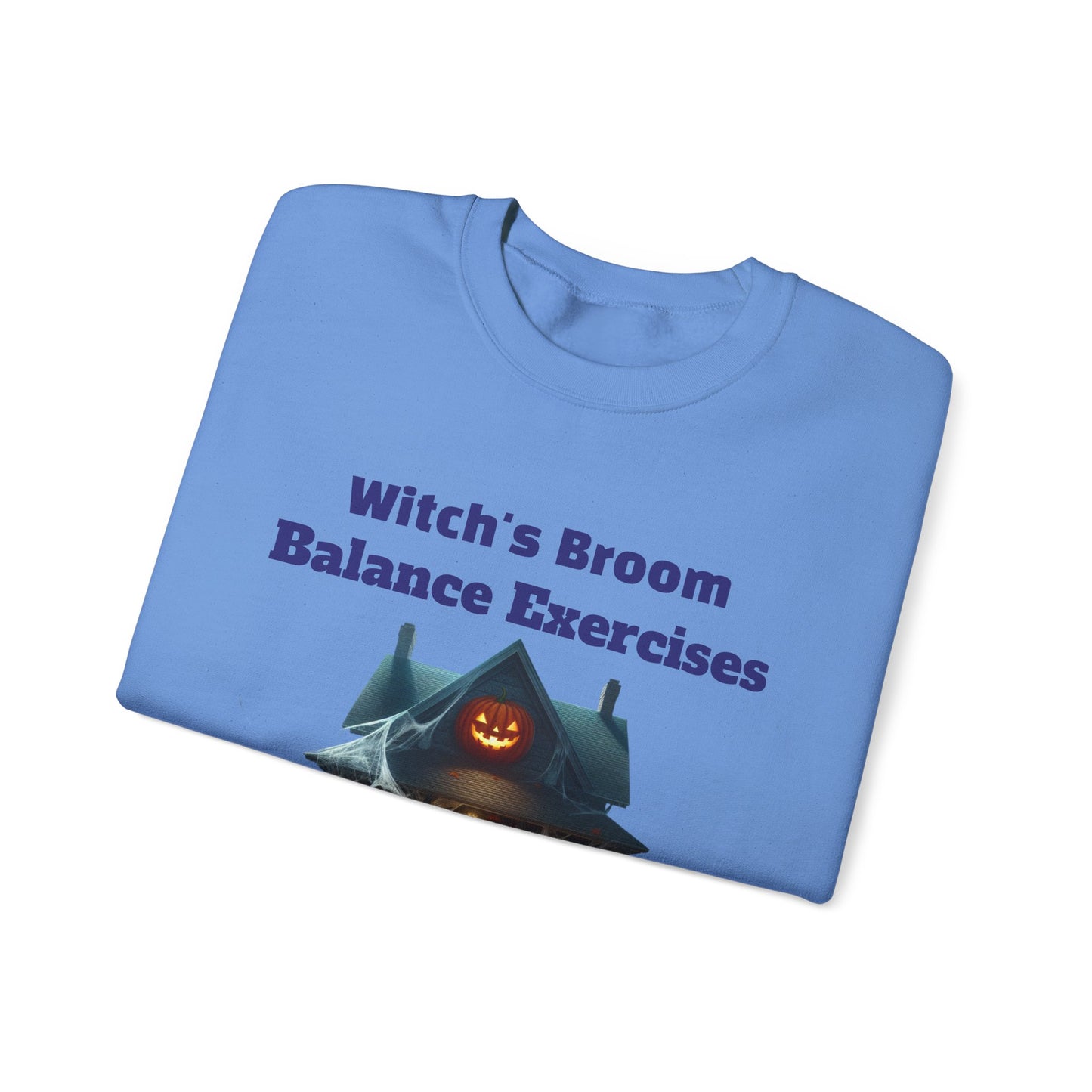 Copy of Halloween-Themed Crewneck Sweatshirt with Witch's Broom Balance Exercises