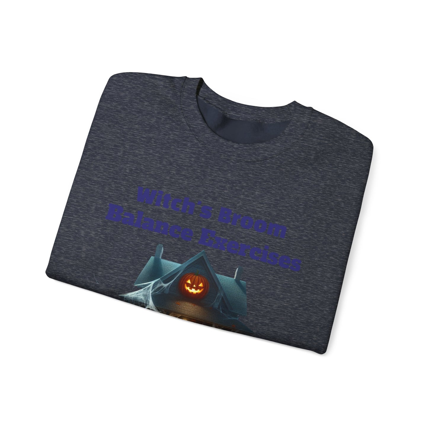 Copy of Halloween-Themed Crewneck Sweatshirt with Witch's Broom Balance Exercises