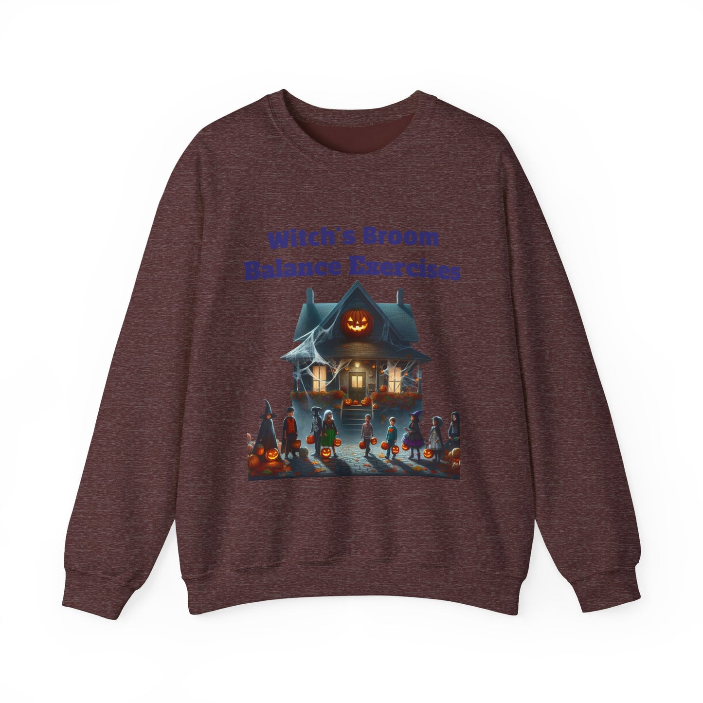 Copy of Halloween-Themed Crewneck Sweatshirt with Witch's Broom Balance Exercises