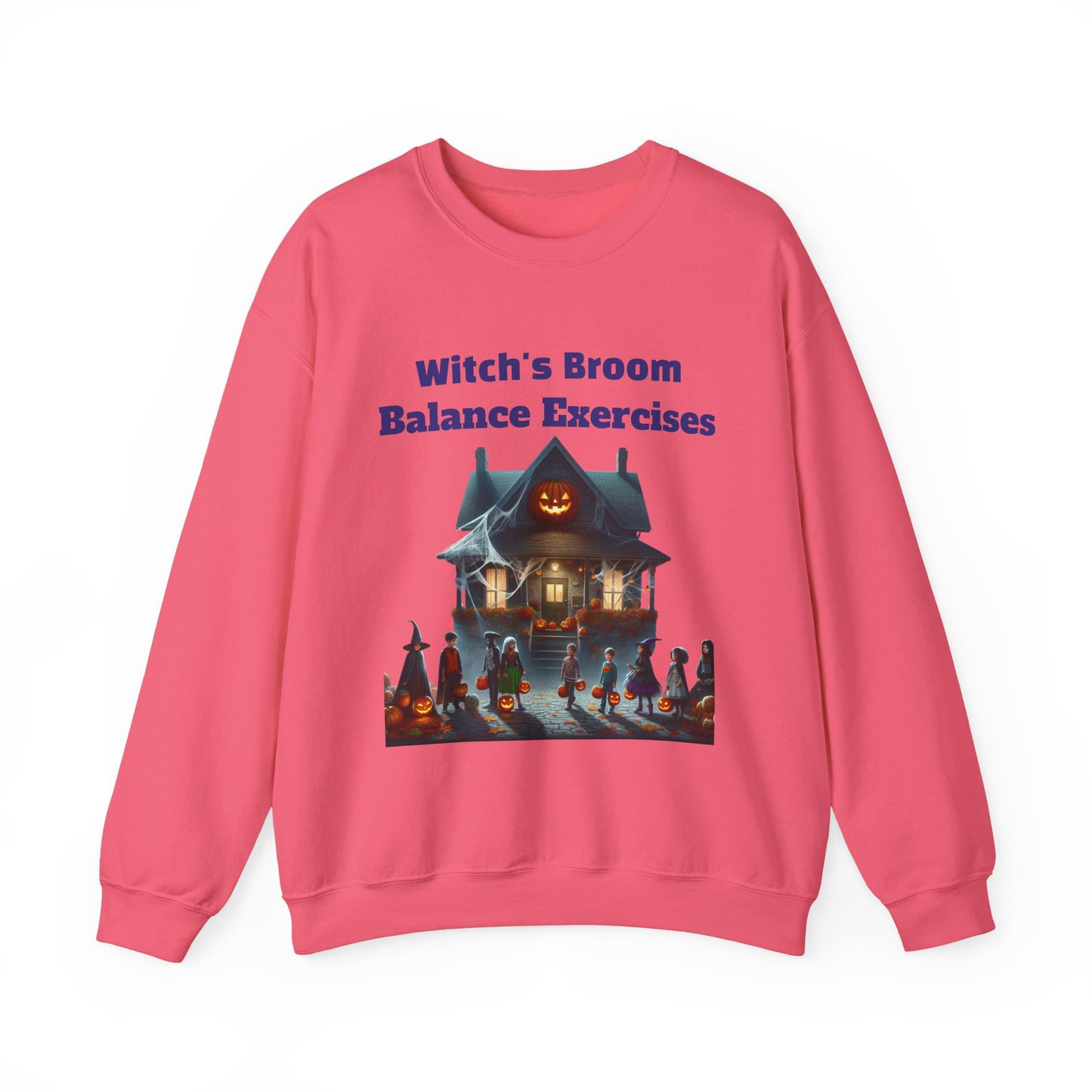 Copy of Halloween-Themed Crewneck Sweatshirt with Witch's Broom Balance Exercises
