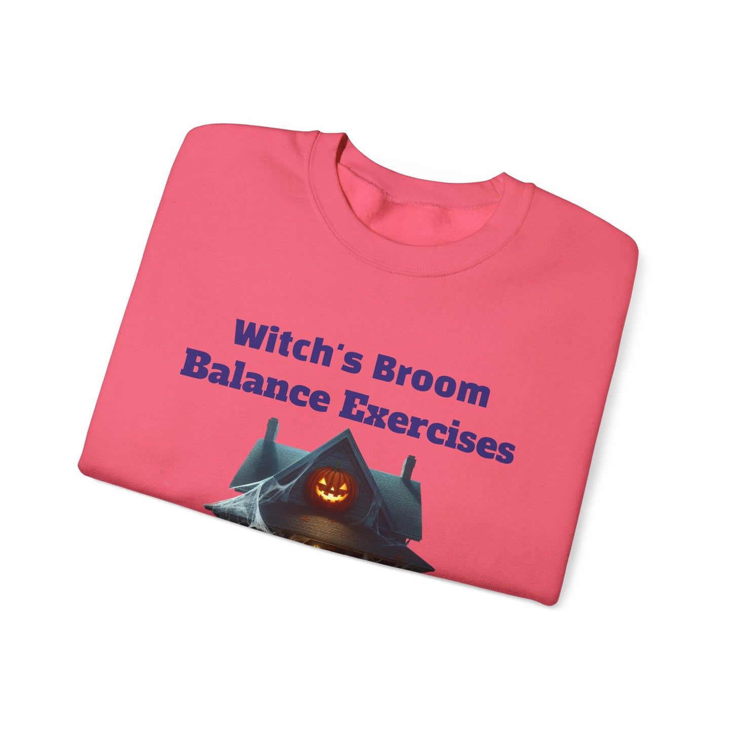 Copy of Halloween-Themed Crewneck Sweatshirt with Witch's Broom Balance Exercises