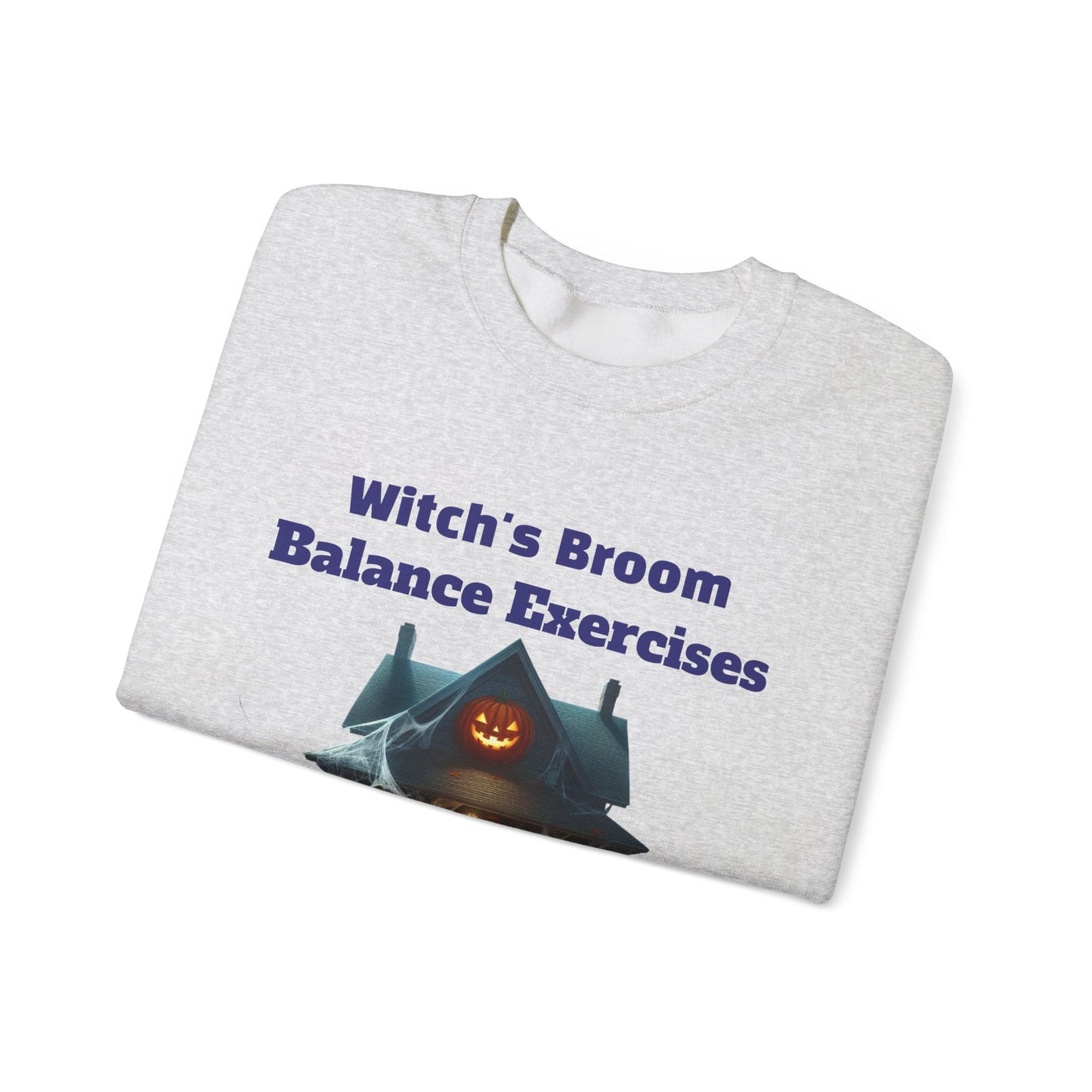 Copy of Halloween-Themed Crewneck Sweatshirt with Witch's Broom Balance Exercises