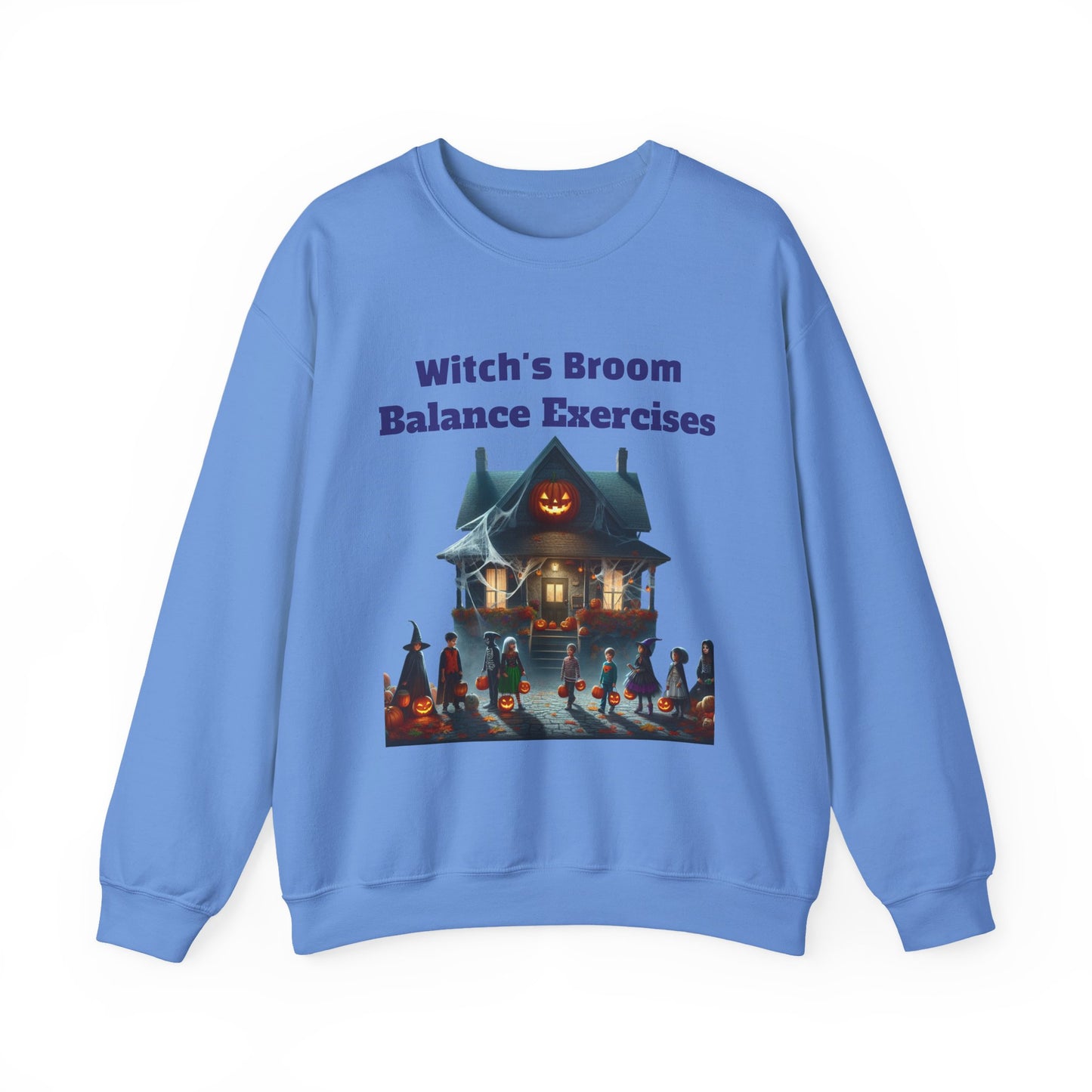 Copy of Halloween-Themed Crewneck Sweatshirt with Witch's Broom Balance Exercises