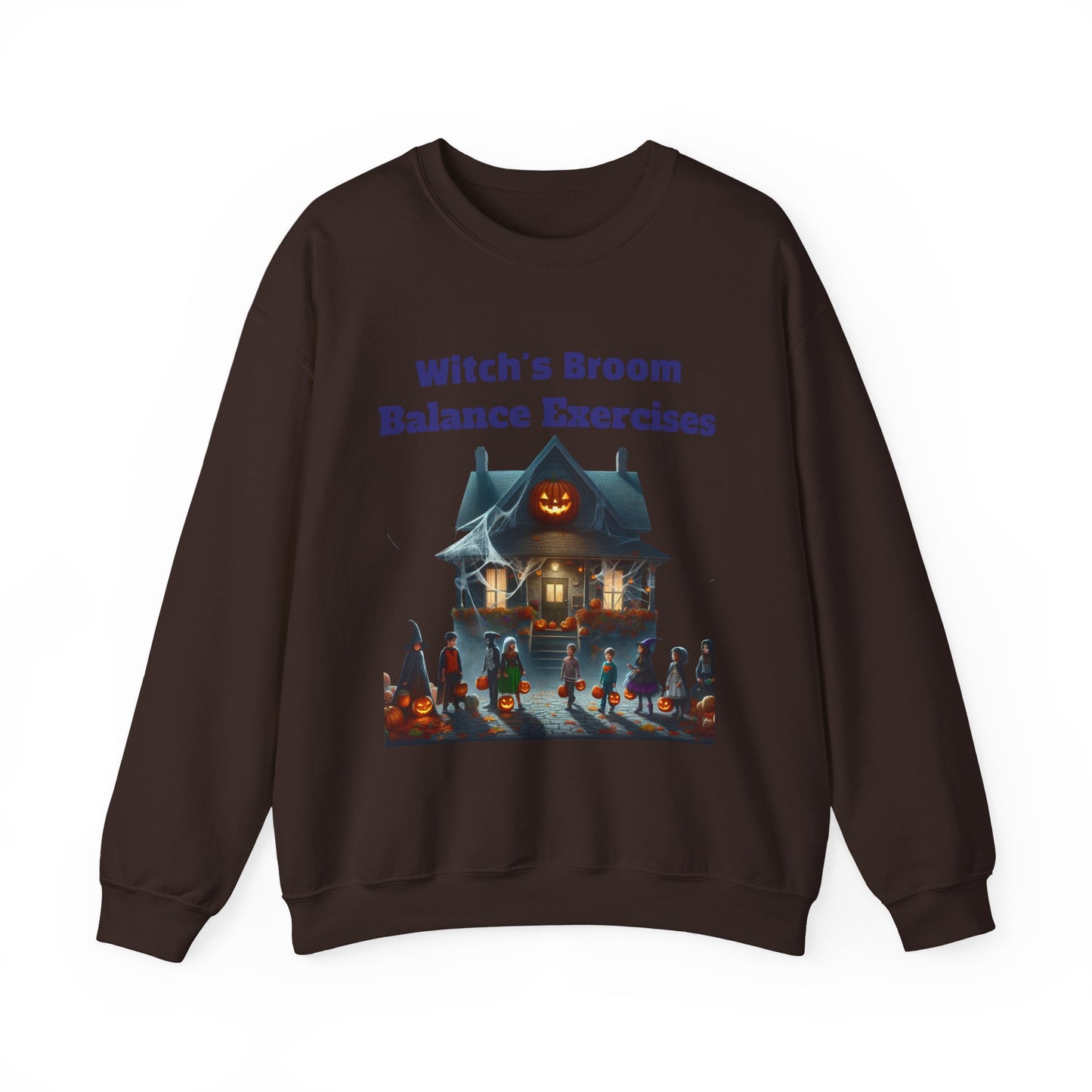Copy of Halloween-Themed Crewneck Sweatshirt with Witch's Broom Balance Exercises