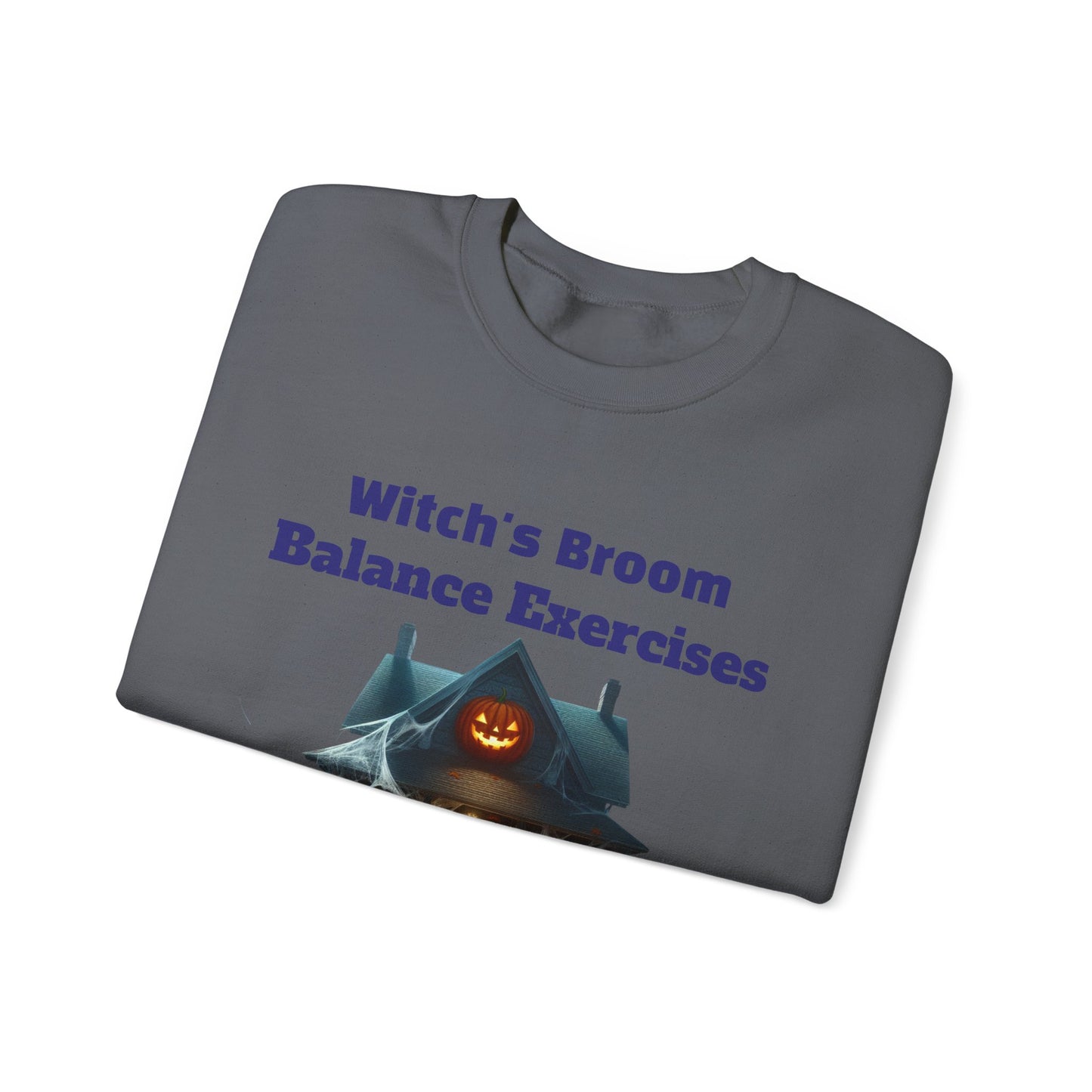 Copy of Halloween-Themed Crewneck Sweatshirt with Witch's Broom Balance Exercises