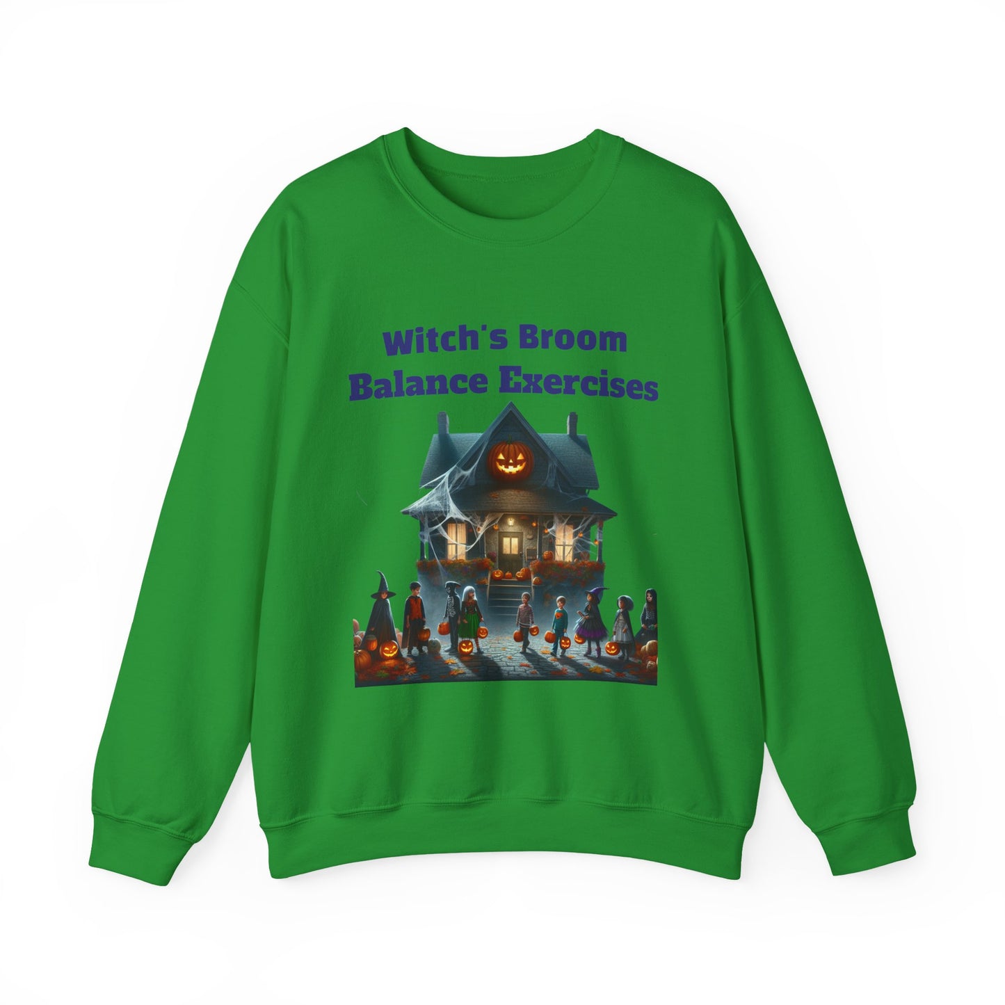 Copy of Halloween-Themed Crewneck Sweatshirt with Witch's Broom Balance Exercises