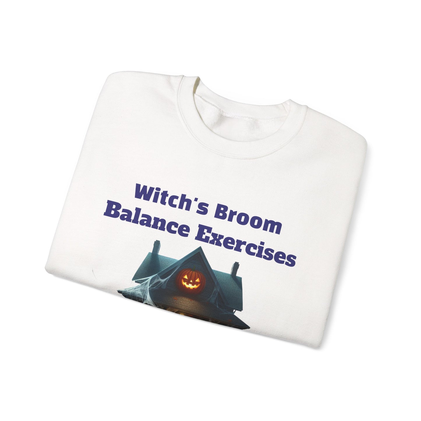 Copy of Halloween-Themed Crewneck Sweatshirt with Witch's Broom Balance Exercises
