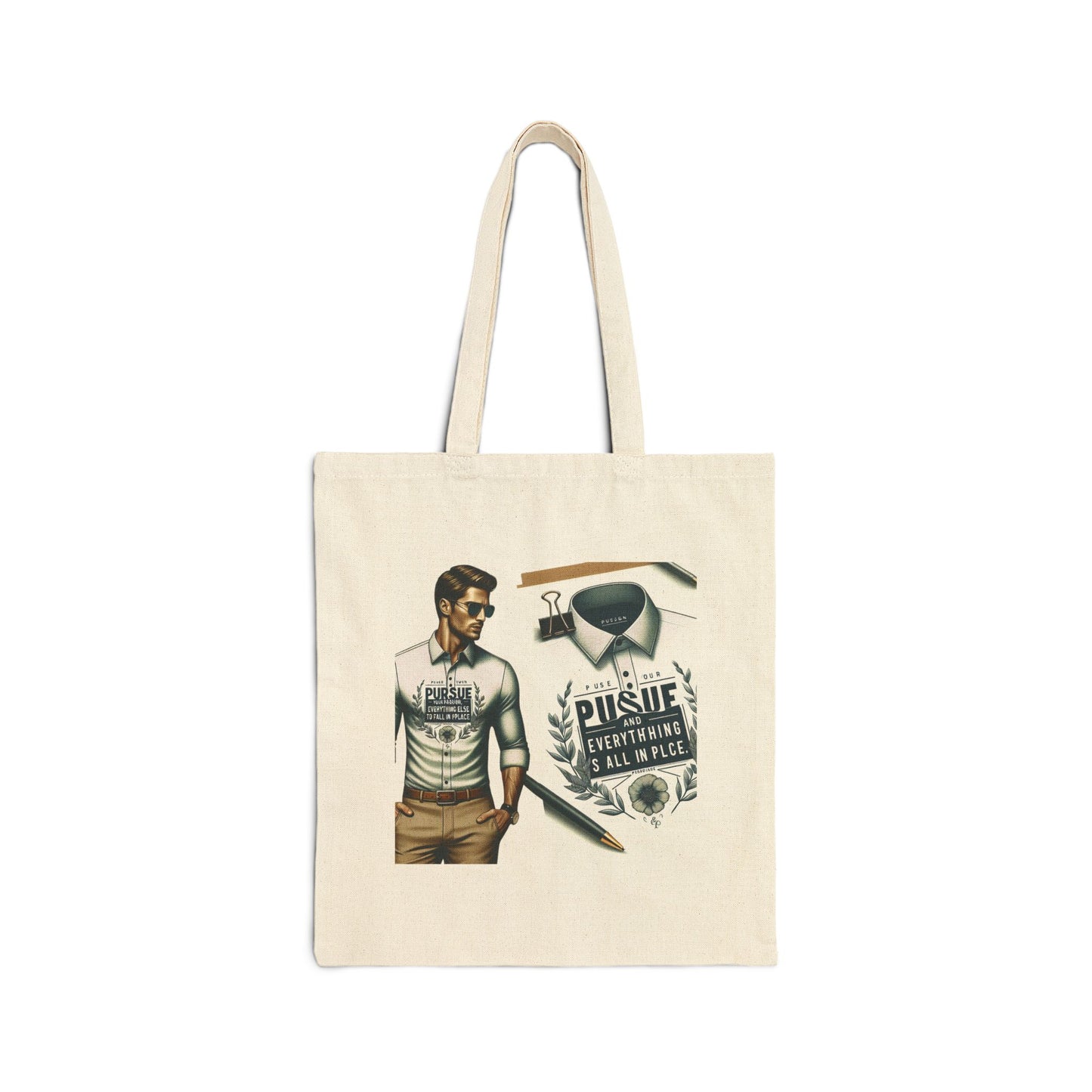 Pursue Everything Cotton Canvas Tote Bag