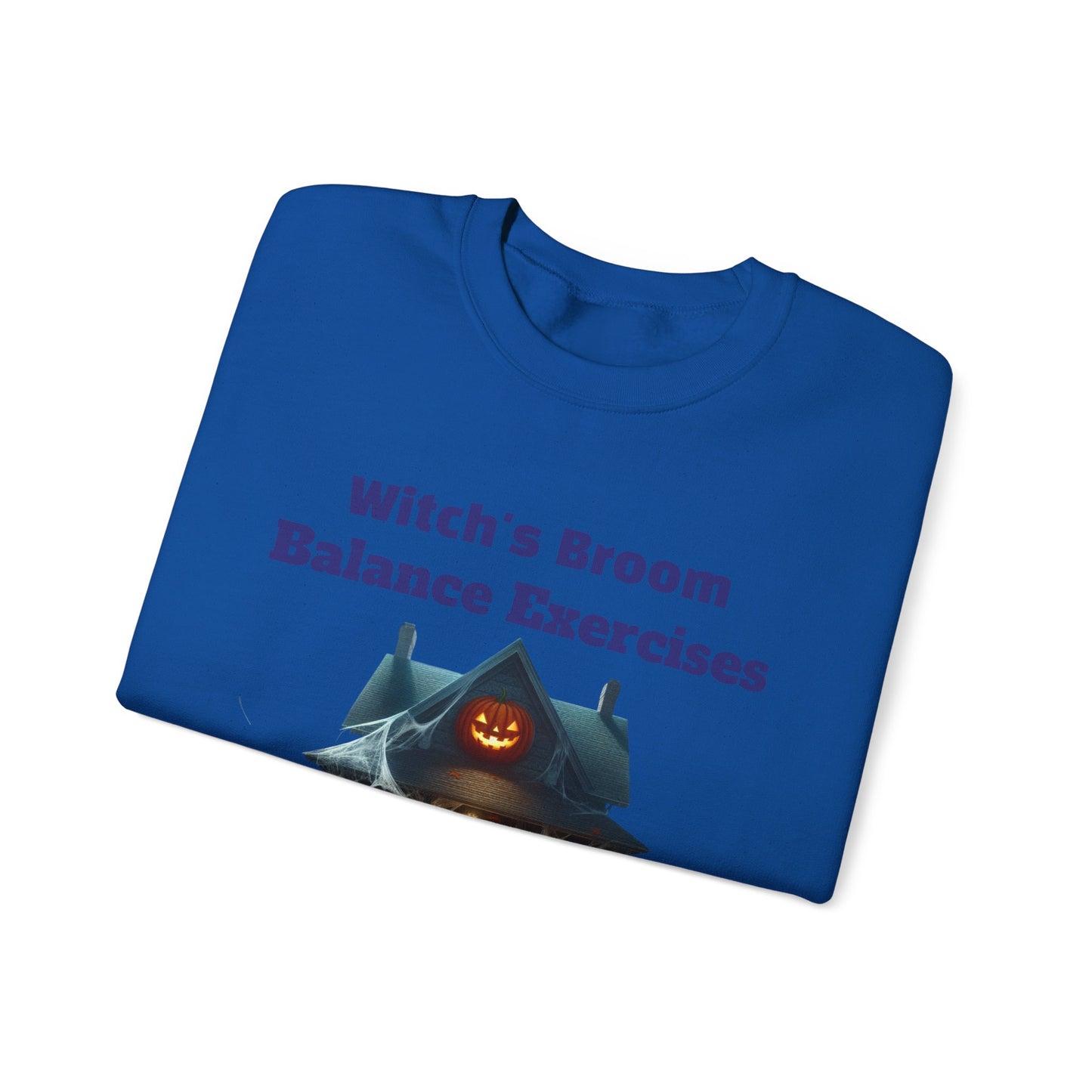Copy of Halloween-Themed Crewneck Sweatshirt with Witch's Broom Balance Exercises