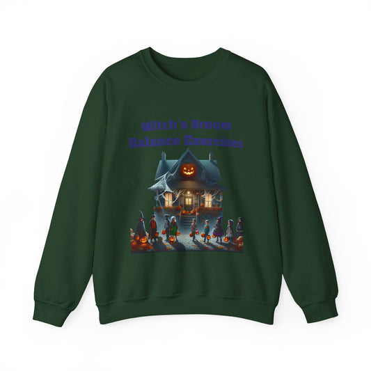 Copy of Halloween-Themed Crewneck Sweatshirt with Witch's Broom Balance Exercises