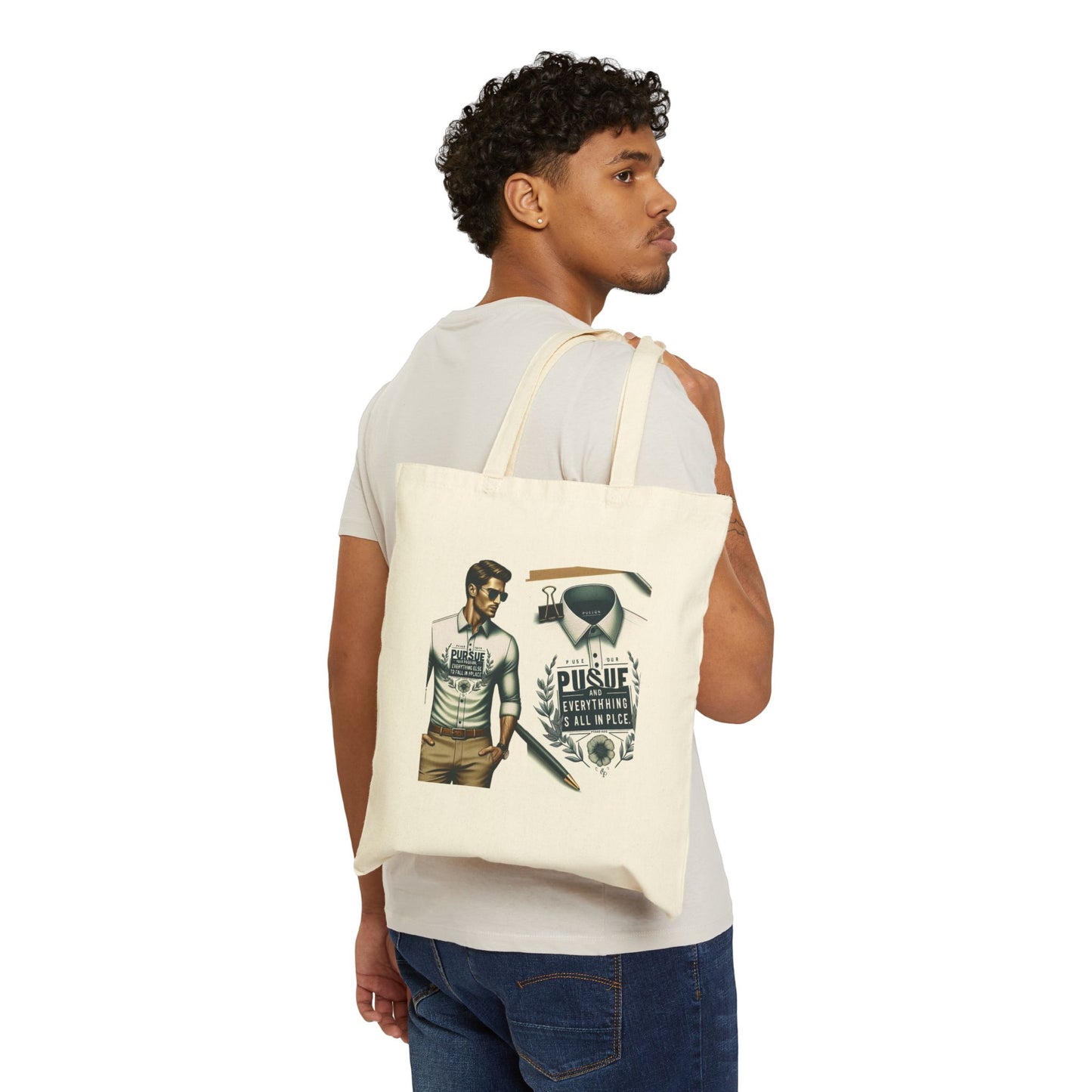 Pursue Everything Cotton Canvas Tote Bag